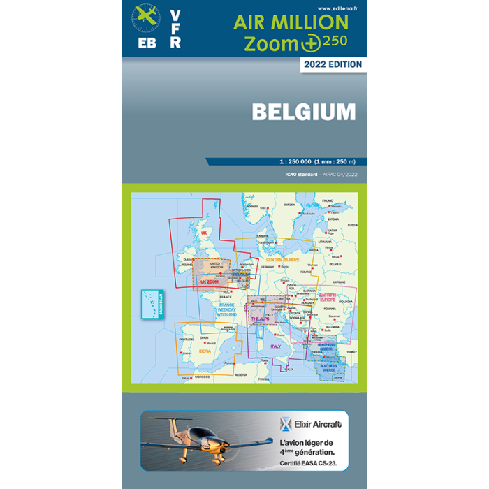 Carte VFR Zoom+ 250 Belgium 2021 | Air Million