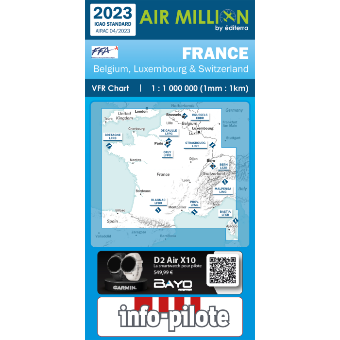 Carte VFR France 2023 1:1000 000 | Air Million